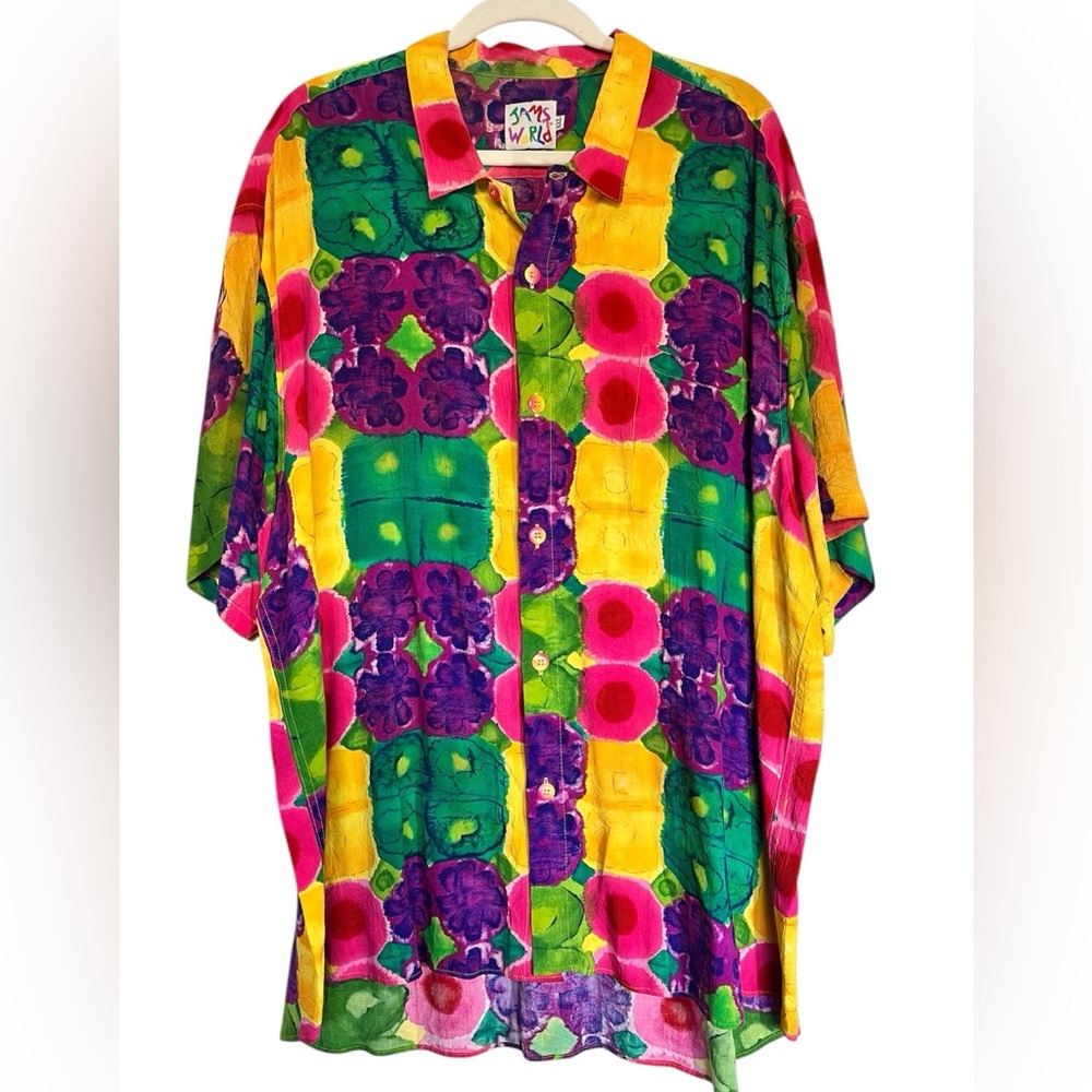 Jams World Vintage Colorful Floral Button Down Shirt XXL